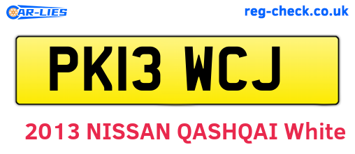 PK13WCJ are the vehicle registration plates.