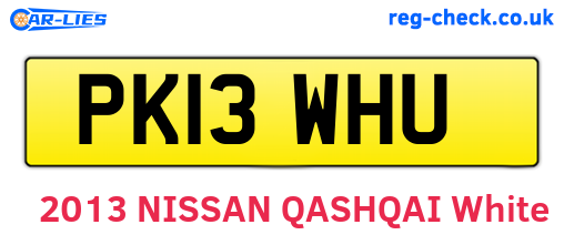 PK13WHU are the vehicle registration plates.