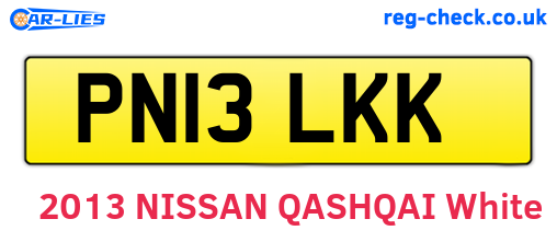 PN13LKK are the vehicle registration plates.