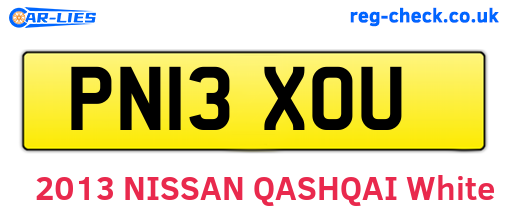 PN13XOU are the vehicle registration plates.