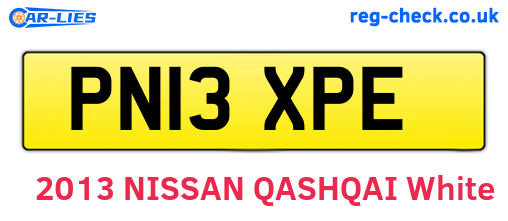 PN13XPE are the vehicle registration plates.
