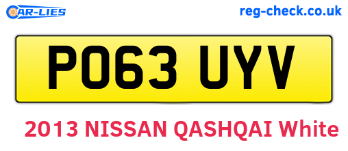 PO63UYV are the vehicle registration plates.