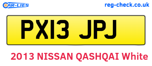 PX13JPJ are the vehicle registration plates.