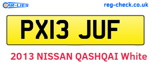 PX13JUF are the vehicle registration plates.
