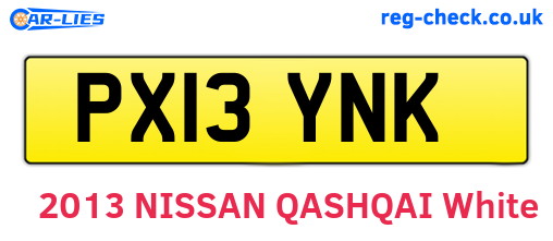 PX13YNK are the vehicle registration plates.
