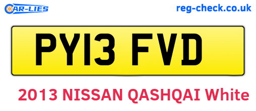 PY13FVD are the vehicle registration plates.