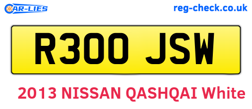 R300JSW are the vehicle registration plates.