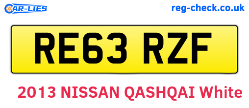 RE63RZF are the vehicle registration plates.