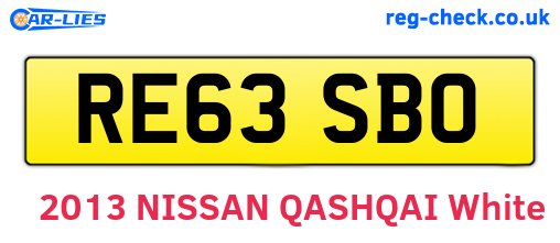 RE63SBO are the vehicle registration plates.