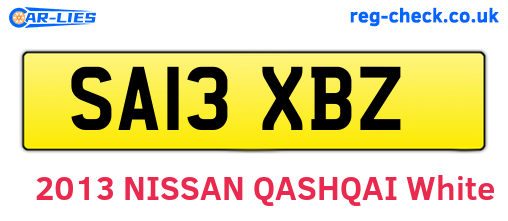 SA13XBZ are the vehicle registration plates.