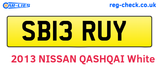 SB13RUY are the vehicle registration plates.