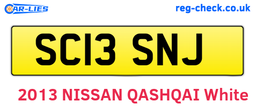 SC13SNJ are the vehicle registration plates.