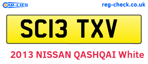 SC13TXV are the vehicle registration plates.
