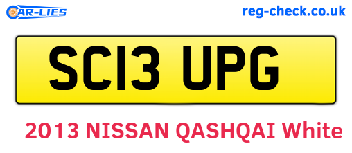 SC13UPG are the vehicle registration plates.