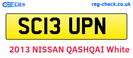 SC13UPN are the vehicle registration plates.