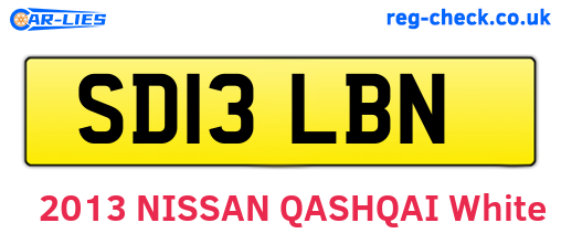 SD13LBN are the vehicle registration plates.