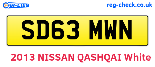 SD63MWN are the vehicle registration plates.
