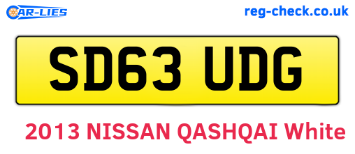 SD63UDG are the vehicle registration plates.