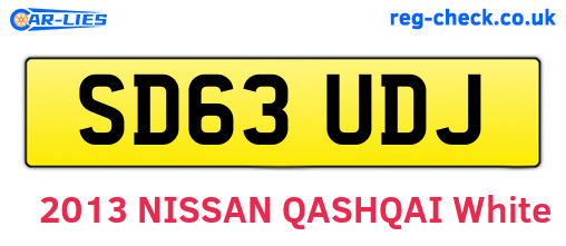 SD63UDJ are the vehicle registration plates.