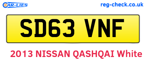 SD63VNF are the vehicle registration plates.