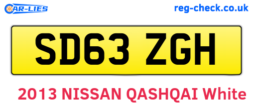 SD63ZGH are the vehicle registration plates.