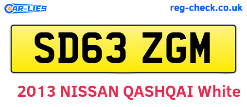 SD63ZGM are the vehicle registration plates.