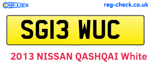 SG13WUC are the vehicle registration plates.