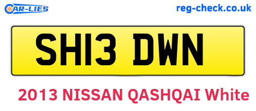 SH13DWN are the vehicle registration plates.