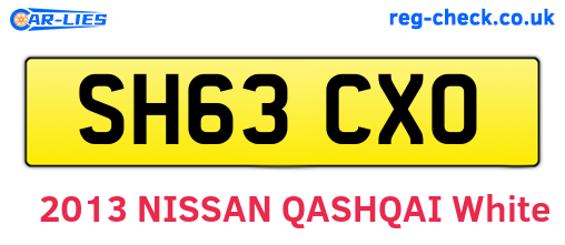 SH63CXO are the vehicle registration plates.