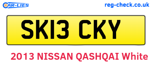 SK13CKY are the vehicle registration plates.