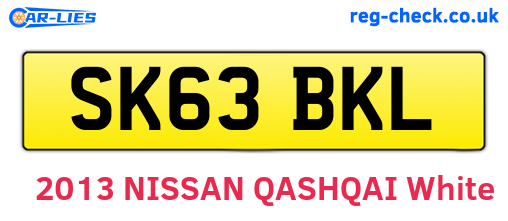 SK63BKL are the vehicle registration plates.