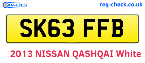 SK63FFB are the vehicle registration plates.