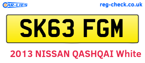 SK63FGM are the vehicle registration plates.