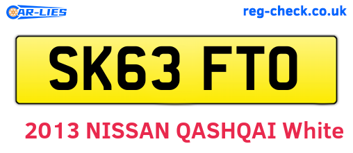 SK63FTO are the vehicle registration plates.