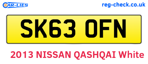 SK63OFN are the vehicle registration plates.