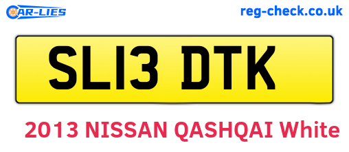 SL13DTK are the vehicle registration plates.