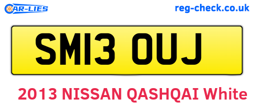 SM13OUJ are the vehicle registration plates.