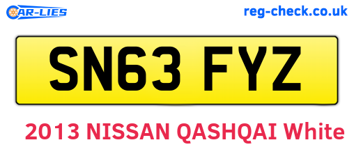 SN63FYZ are the vehicle registration plates.