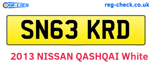 SN63KRD are the vehicle registration plates.