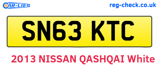 SN63KTC are the vehicle registration plates.