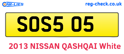SOS505 are the vehicle registration plates.
