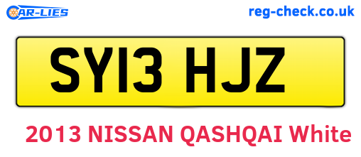 SY13HJZ are the vehicle registration plates.