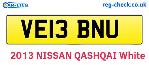 VE13BNU are the vehicle registration plates.