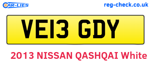 VE13GDY are the vehicle registration plates.