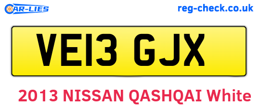 VE13GJX are the vehicle registration plates.