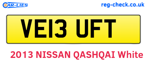 VE13UFT are the vehicle registration plates.