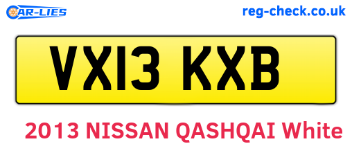 VX13KXB are the vehicle registration plates.