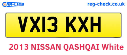 VX13KXH are the vehicle registration plates.