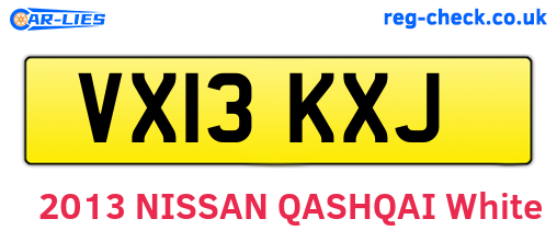 VX13KXJ are the vehicle registration plates.