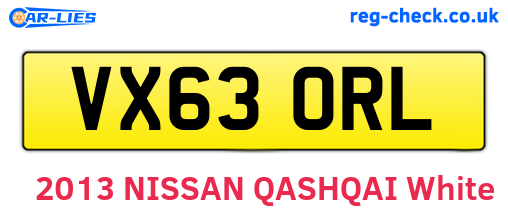 VX63ORL are the vehicle registration plates.